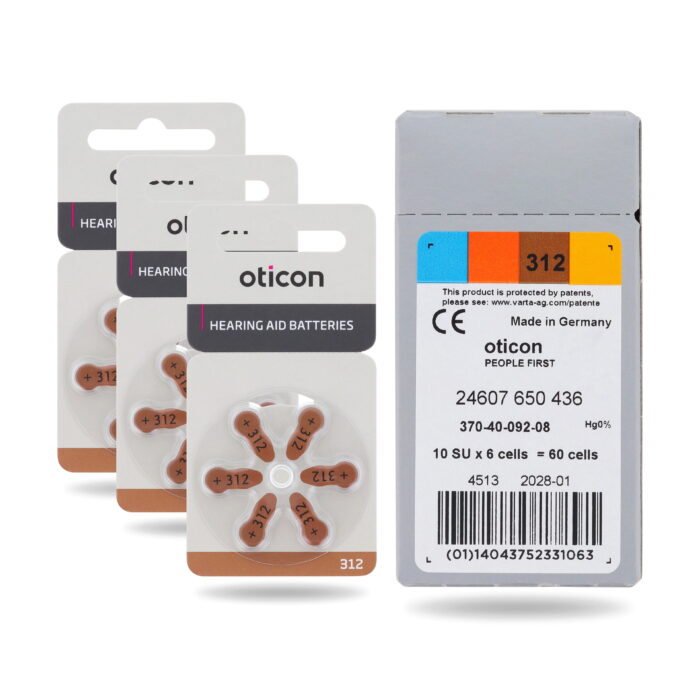 OTICON nr. 312 - klausos aparatų elementai