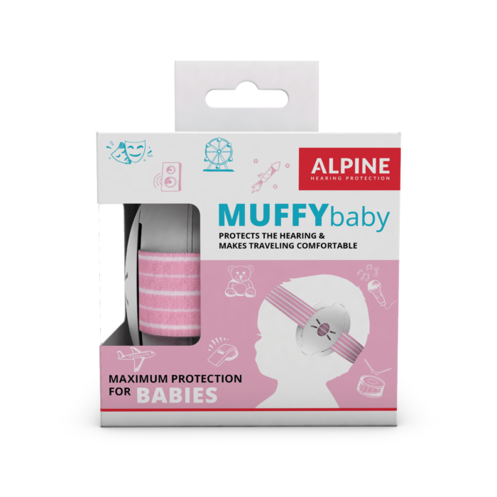 Apsaginės ausinės kūdikiams ALPINE Muffy baby rausvos - Image 2