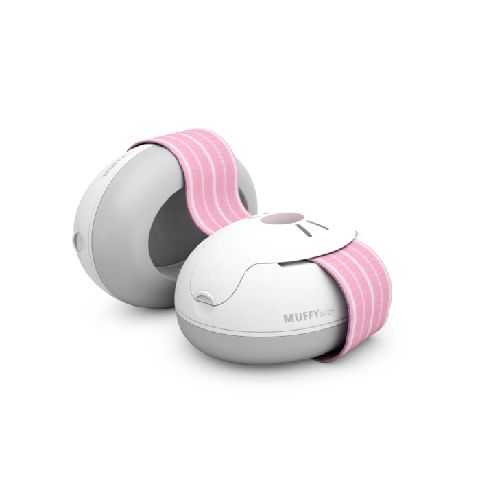 Apsaginės ausinės kūdikiams ALPINE Muffy baby rausvos - Image 3